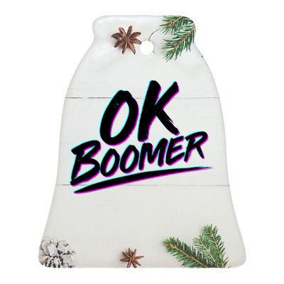 80's Retro Ok Boomer Ceramic Bell Ornament