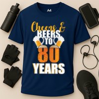 80th Birthday Cheers & Beers To 80 Years Cooling Performance Crew T-Shirt