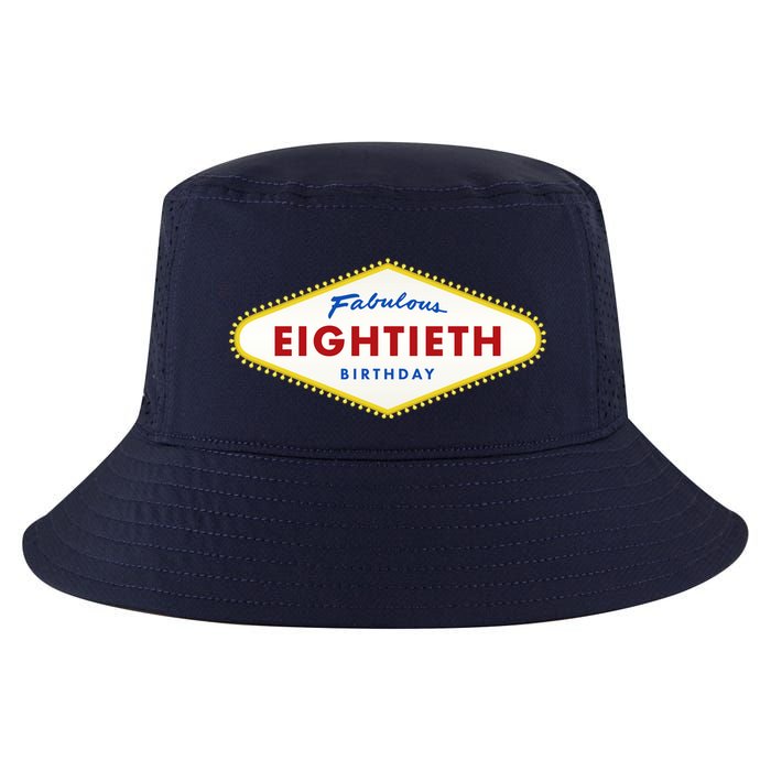 80th Birthday Las Vegas Fabulous Eightieth Cool Comfort Performance Bucket Hat