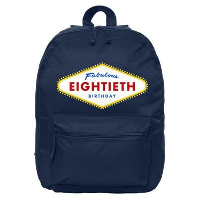 80th Birthday Las Vegas Fabulous Eightieth 16 in Basic Backpack