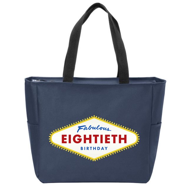 80th Birthday Las Vegas Fabulous Eightieth Zip Tote Bag