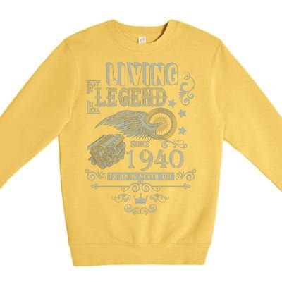 80th Birthday Legend Since 1940 Premium Crewneck Sweatshirt