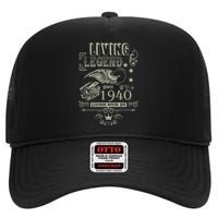 80th Birthday Legend Since 1940 High Crown Mesh Back Trucker Hat