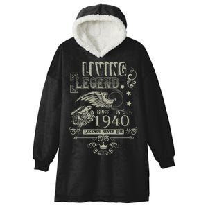 80th Birthday Legend Since 1940 Hooded Wearable Blanket