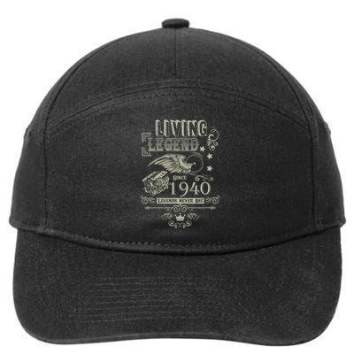 80th Birthday Legend Since 1940 7-Panel Snapback Hat