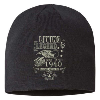 80th Birthday Legend Since 1940 Sustainable Beanie