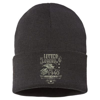 80th Birthday Legend Since 1940 Sustainable Knit Beanie