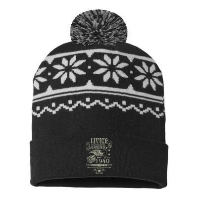 80th Birthday Legend Since 1940 USA-Made Snowflake Beanie