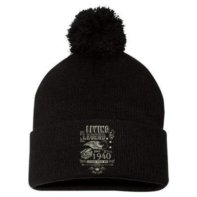 80th Birthday Legend Since 1940 Pom Pom 12in Knit Beanie