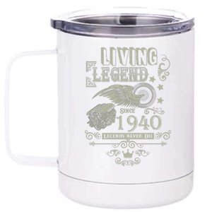 80th Birthday Legend Since 1940 12 oz Stainless Steel Tumbler Cup