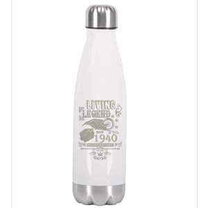 80th Birthday Legend Since 1940 Stainless Steel Insulated Water Bottle