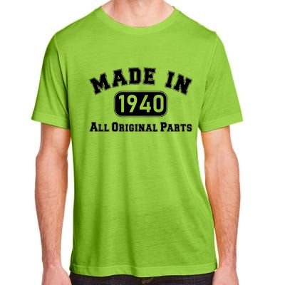 80th Birthday Made in 1940 All Original Parts Adult ChromaSoft Performance T-Shirt