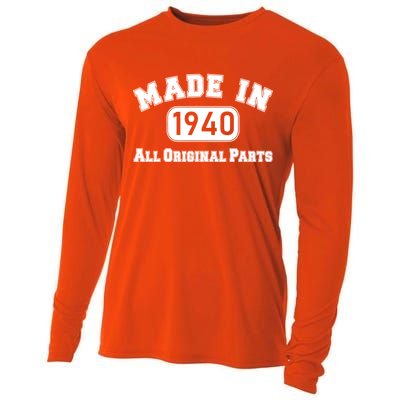 80th Birthday Made in 1940 All Original Parts Cooling Performance Long Sleeve Crew