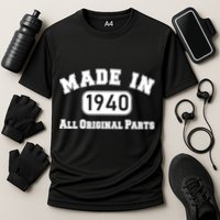 80th Birthday Made in 1940 All Original Parts Cooling Performance Crew T-Shirt