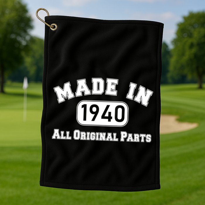 80th Birthday Made in 1940 All Original Parts Golf Towel