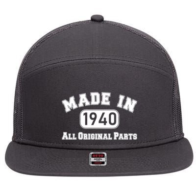 80th Birthday Made in 1940 All Original Parts 7 Panel Mesh Trucker Snapback Hat