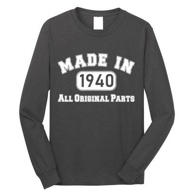 80th Birthday Made in 1940 All Original Parts Long Sleeve Shirt