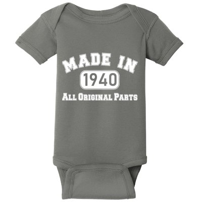80th Birthday Made in 1940 All Original Parts Baby Bodysuit