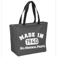 80th Birthday Made in 1940 All Original Parts Zip Tote Bag