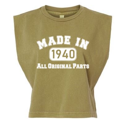 80th Birthday Made in 1940 All Original Parts Garment-Dyed Women's Muscle Tee