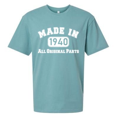 80th Birthday Made in 1940 All Original Parts Sueded Cloud Jersey T-Shirt