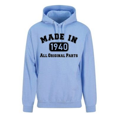 80th Birthday Made in 1940 All Original Parts Unisex Surf Hoodie