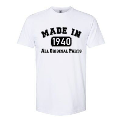 80th Birthday Made in 1940 All Original Parts Softstyle CVC T-Shirt