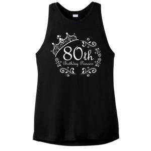 80th Birthday Princess Ladies PosiCharge Tri-Blend Wicking Tank