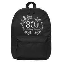 80th Birthday Princess 16 in Basic Backpack