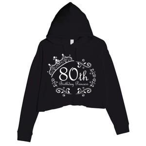 80th Birthday Princess Crop Fleece Hoodie