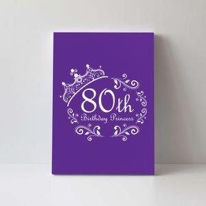 80th Birthday Princess Canvas