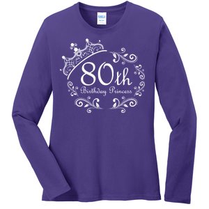 80th Birthday Princess Ladies Long Sleeve Shirt