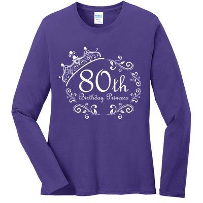 80th Birthday Princess Ladies Long Sleeve Shirt