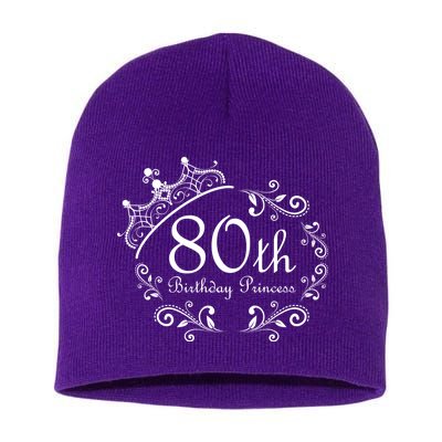 80th Birthday Princess Short Acrylic Beanie