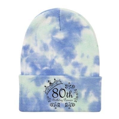 80th Birthday Princess Tie Dye 12in Knit Beanie