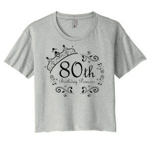 80th Birthday Princess Women's Crop Top Tee