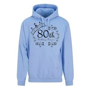 80th Birthday Princess Unisex Surf Hoodie