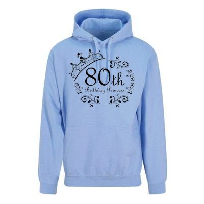 80th Birthday Princess Unisex Surf Hoodie