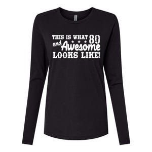 80th Birthday This Is What Awesome Looks Like  Womens Cotton Relaxed Long Sleeve T-Shirt