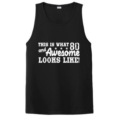 80th Birthday This Is What Awesome Looks Like  PosiCharge Competitor Tank