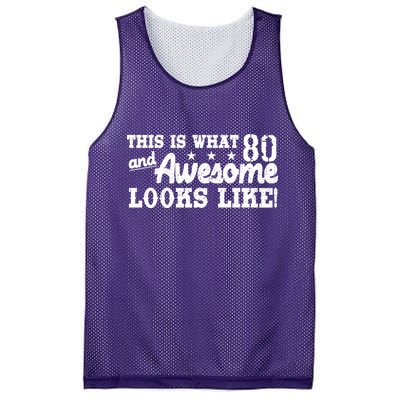 80th Birthday This Is What Awesome Looks Like  Mesh Reversible Basketball Jersey Tank