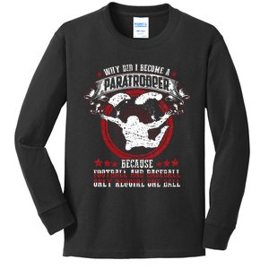 82nd 101st Airborne Paratrooper Military Kids Long Sleeve Shirt