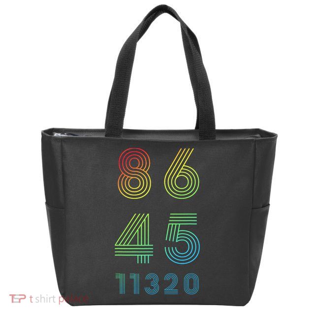 86 45 2020 Cool Retro Anti Trump - Vote 8645 - 864511320 Zip Tote Bag