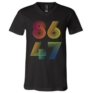 86 47 Anti Trump 8647 Impeach 47 Antitrump President V-Neck T-Shirt