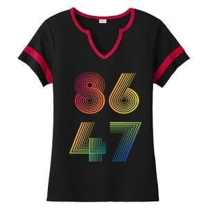 86 47 Anti Trump 8647 Impeach 47 Antitrump President Ladies Halftime Notch Neck Tee