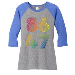 86 47 Anti Trump 8647 Impeach 47 Antitrump President Women's Tri-Blend 3/4-Sleeve Raglan Shirt