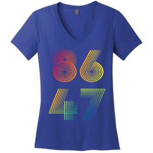 86 47 Anti Trump 8647 Impeach 47 Antitrump President Women's V-Neck T-Shirt