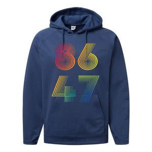 86 47 Anti Trump 8647 Impeach 47 Antitrump President Performance Fleece Hoodie