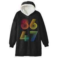 86 47 Anti Trump 8647 Impeach 47 Antitrump President Retro Hooded Wearable Blanket