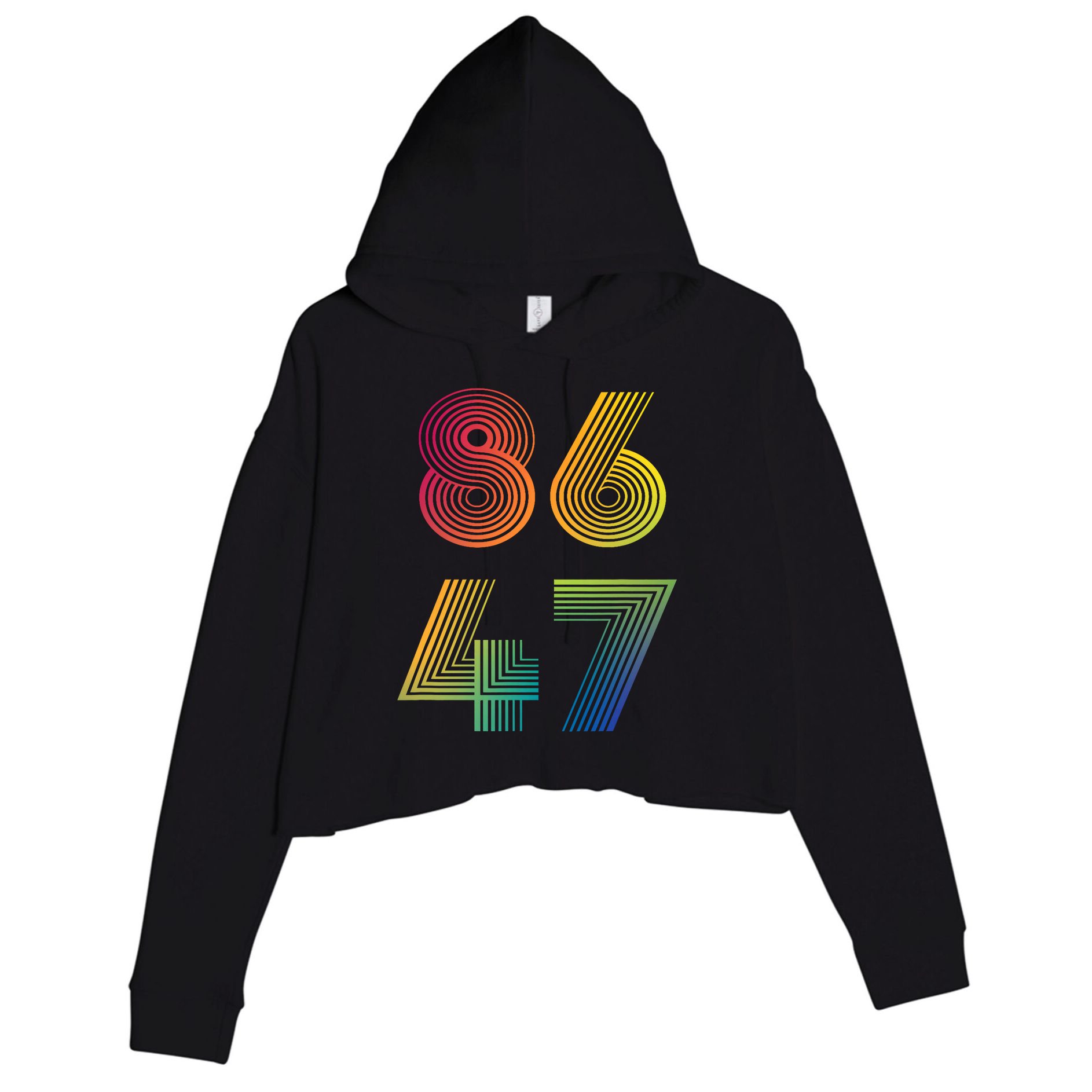 86 47 Anti Trump 8647 Impeach 47 Antitrump President Retro Crop Fleece Hoodie
